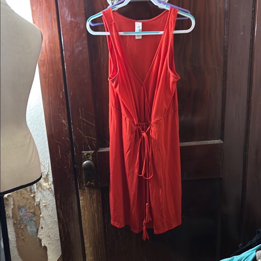 Vibrant Orange Sleeveless Dress